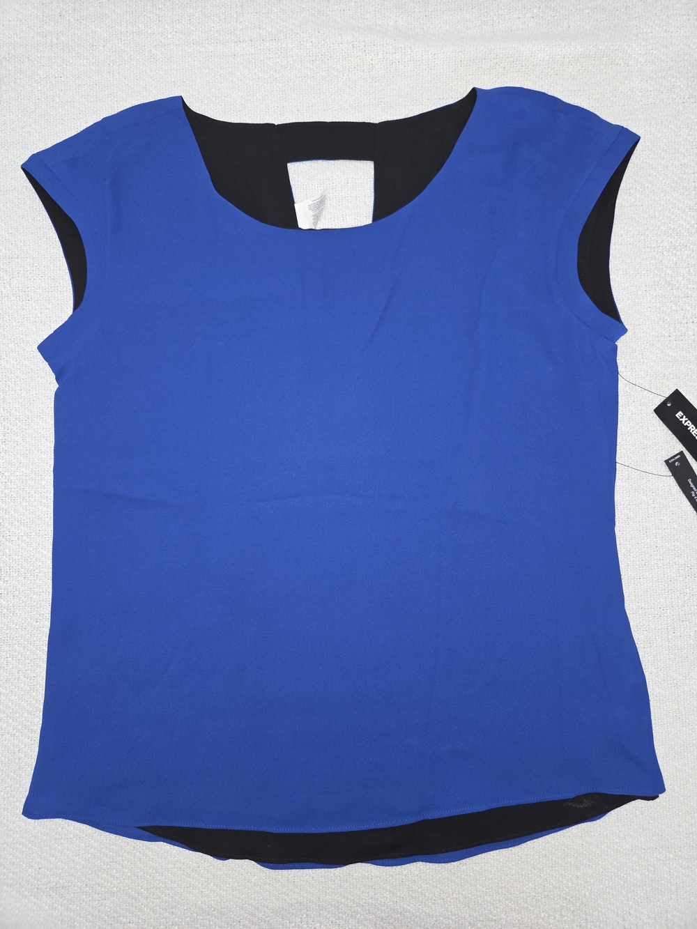 Express Royal Blue Cap-Sleeve Shell Top
